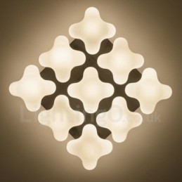 Lampada da soffitto integrata Rustic Lodge a 9 luci