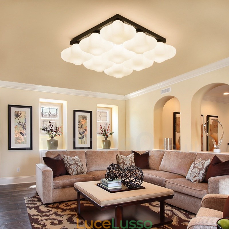 Lampada da soffitto integrata Rustic Lodge a 9 luci