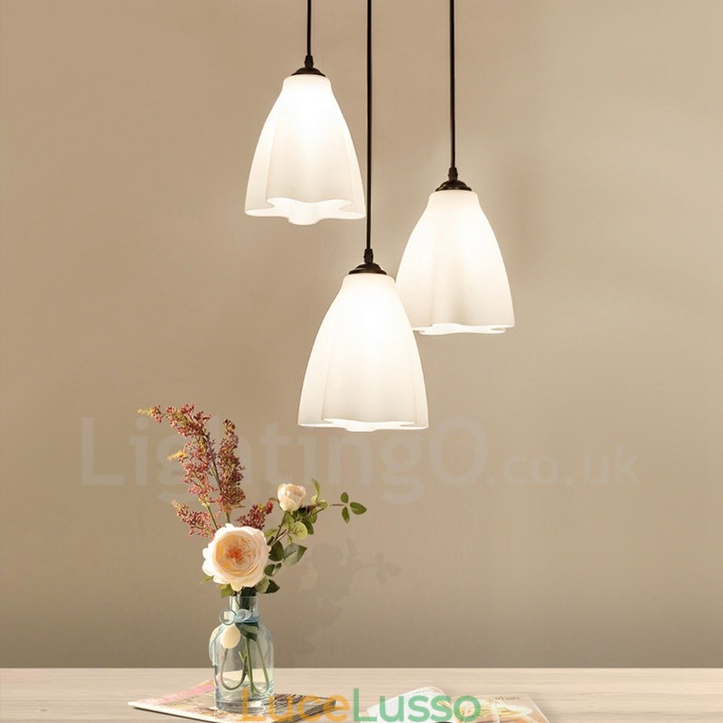 Lampada a sospensione classica tradizionale in metallo integrata a 3 luci