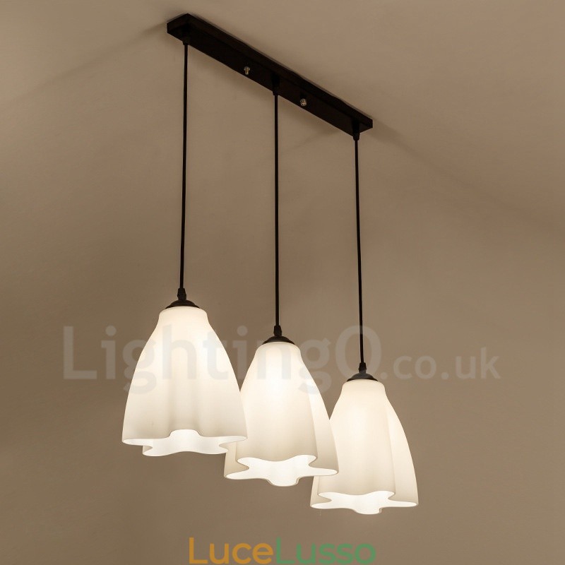Lampada a sospensione classica tradizionale in metallo integrata a 3 luci