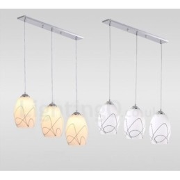 Lampada a sospensione moderna contemporanea in metallo integrato a 3 luci