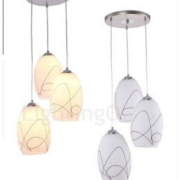 Lampada a sospensione moderna contemporanea in metallo integrato a 3 luci