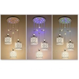 Lampada a sospensione moderna contemporanea a incandescenza in metallo a 3 luci