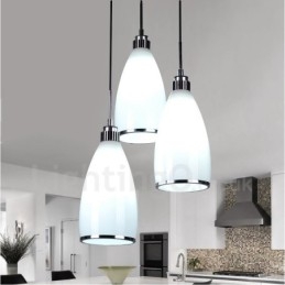 Lampada a sospensione moderna contemporanea in metallo integrato a 3 luci