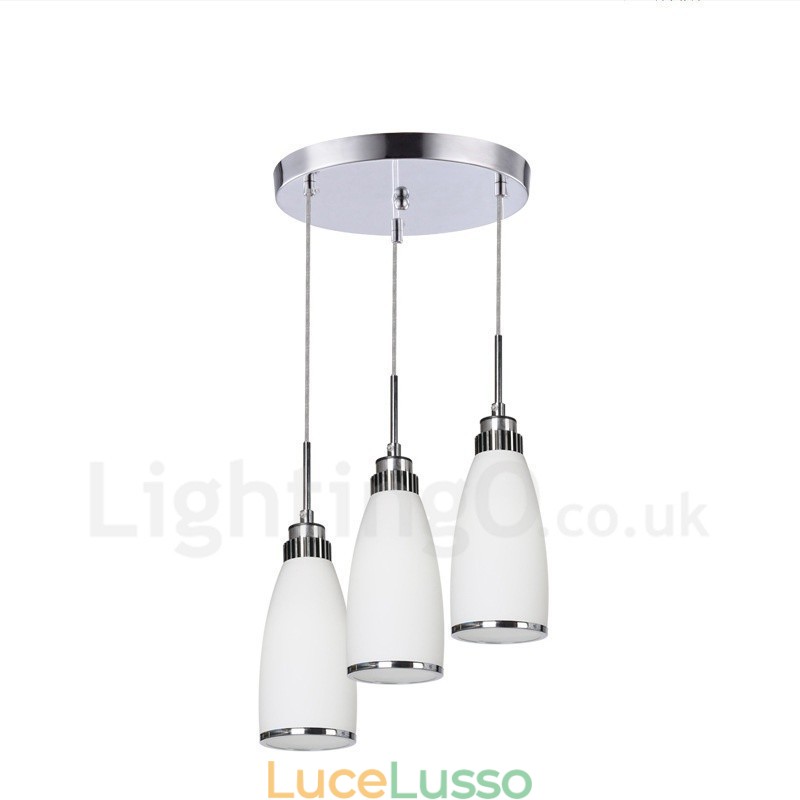 Lampada a sospensione moderna contemporanea in metallo integrato a 3 luci