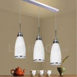 Lampada a sospensione moderna contemporanea in metallo integrato a 3 luci