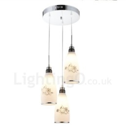 Lampada a sospensione moderna contemporanea in metallo integrato a 3 luci