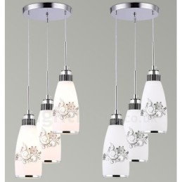 Lampada a sospensione moderna contemporanea in metallo integrato a 3 luci