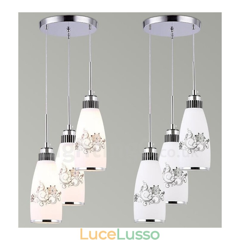 Lampada a sospensione moderna contemporanea in metallo integrato a 3 luci