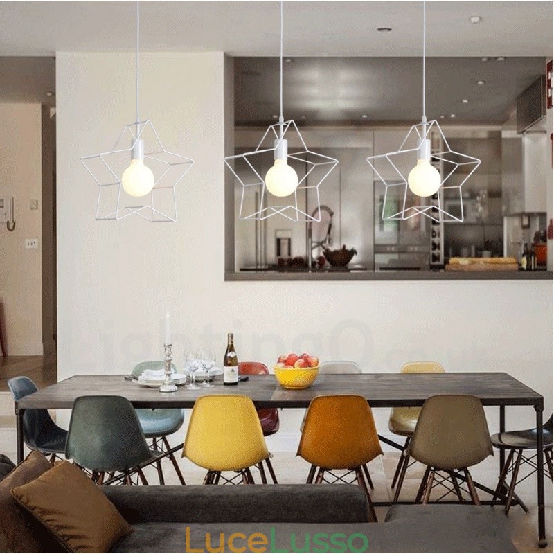 Lampada a sospensione moderna e contemporanea integrata a 3 luci