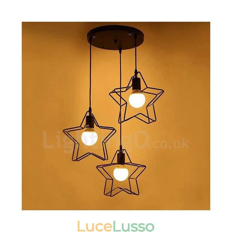 Lampada a sospensione moderna e contemporanea integrata a 3 luci