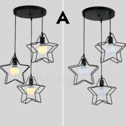 Lampada a sospensione moderna e contemporanea integrata a 3 luci