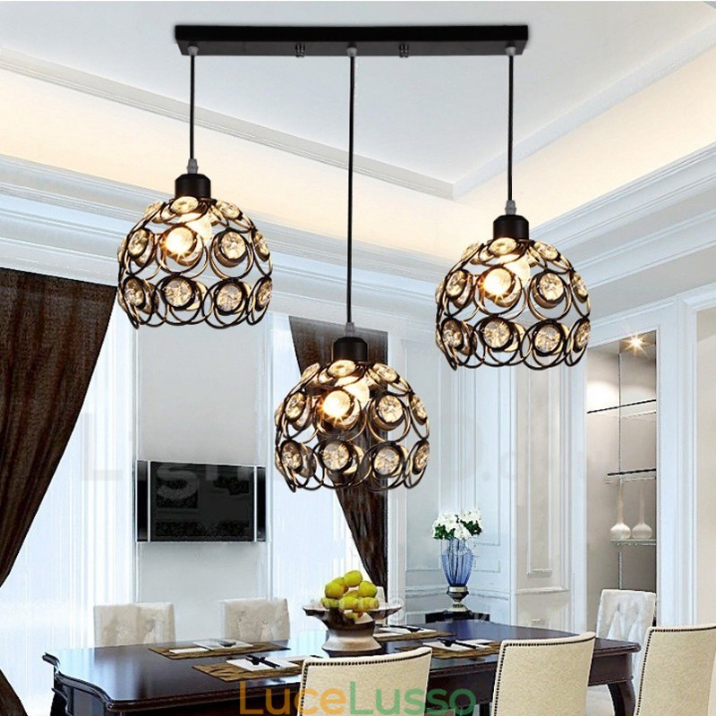 Lampada a sospensione integrata Rustic Lodge a 3 luci