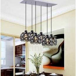 Lampada a sospensione integrata Rustic Lodge a 6 luci