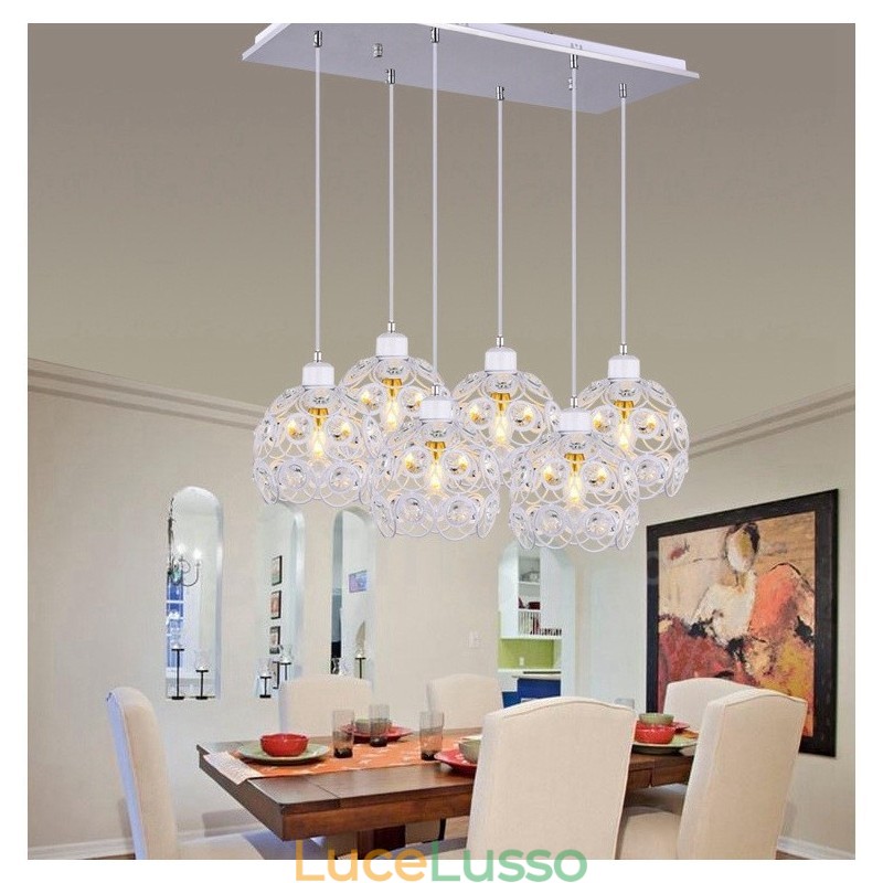 Lampada a sospensione integrata Rustic Lodge a 6 luci