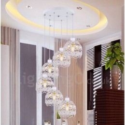Lampada a sospensione integrata Rustic Lodge a 6 luci
