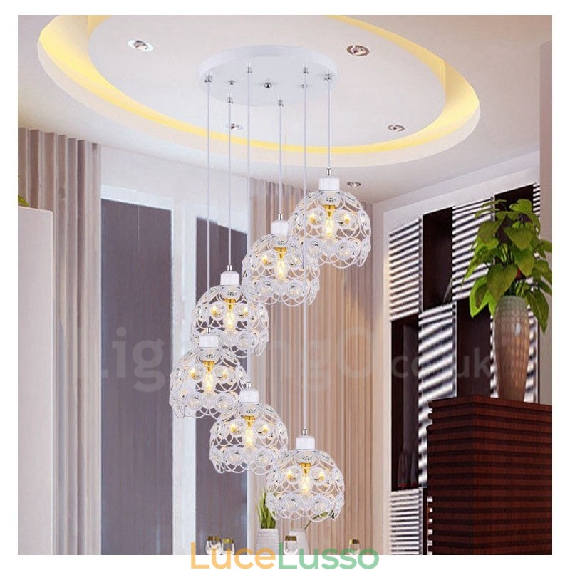Lampada a sospensione integrata Rustic Lodge a 6 luci