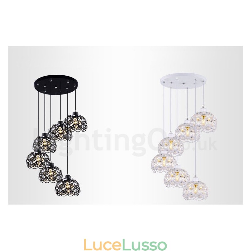 Lampada a sospensione integrata Rustic Lodge a 6 luci