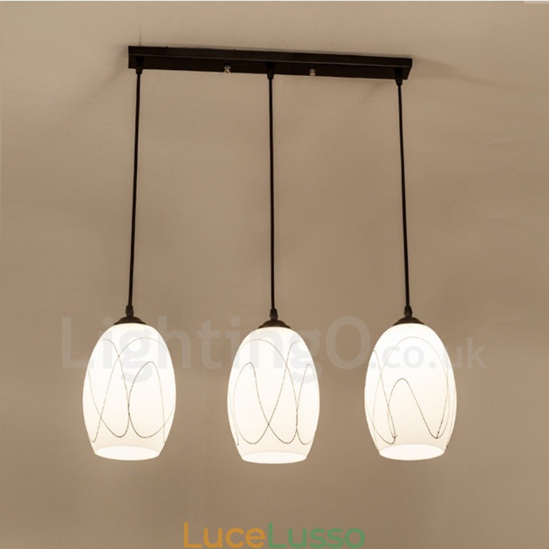 Lampada a sospensione in metallo integrata Rustic Lodge a 3 luci
