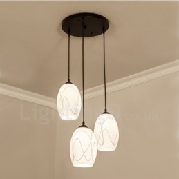 Lampada a sospensione in metallo integrata Rustic Lodge a 3 luci