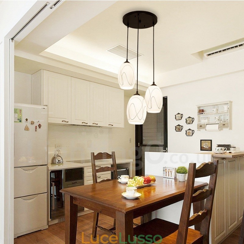 Lampada a sospensione in metallo integrata Rustic Lodge a 3 luci