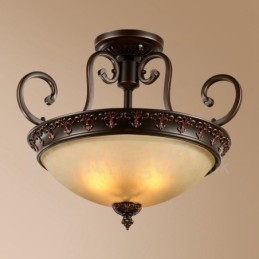Lampada da soffitto in metallo integrata Rustic Lodge a luce singola