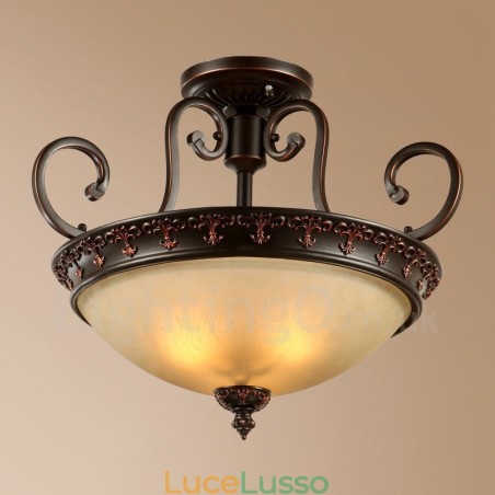 Lampada da soffitto in metallo integrata Rustic Lodge a luce singola Lampada da soffitto in metallo integrata Rustic Lodge a luce singola