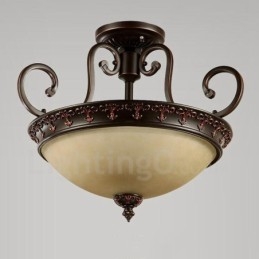 Lampada da soffitto in metallo integrata Rustic Lodge a luce singola