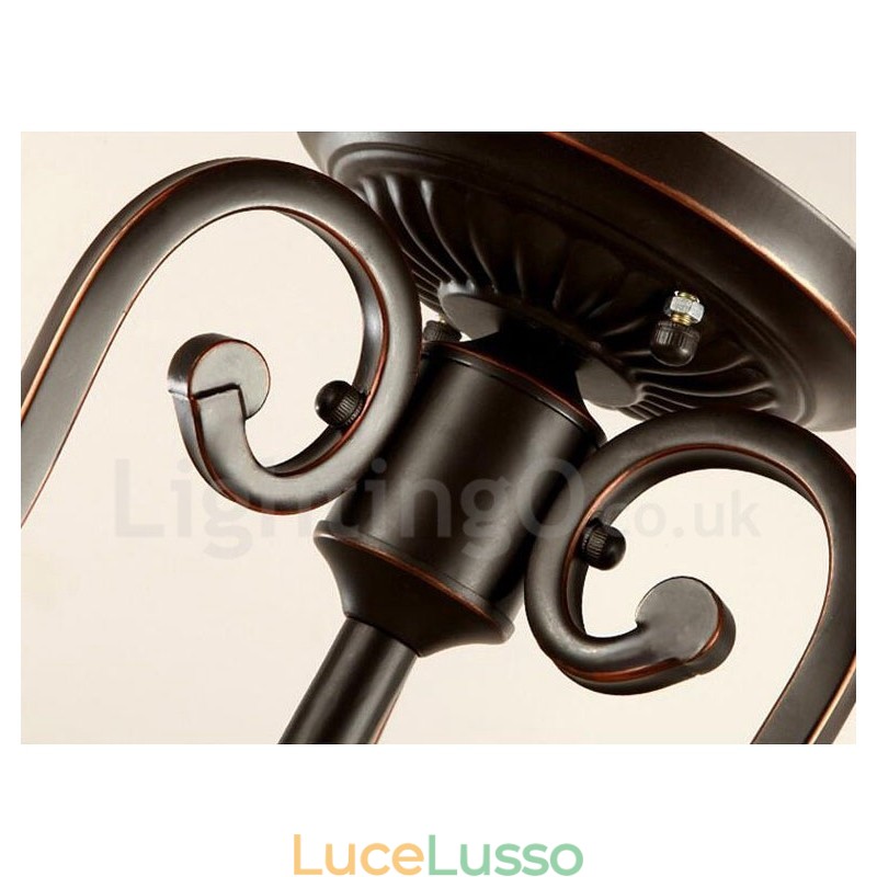 Lampada da soffitto in metallo integrata Rustic Lodge a luce singola