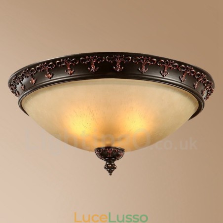Lampada da soffitto in metallo integrata Rustic Lodge a luce singola