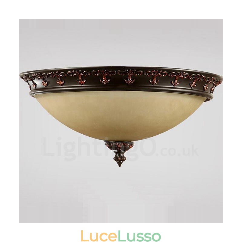 Lampada da soffitto in metallo integrata Rustic Lodge a luce singola