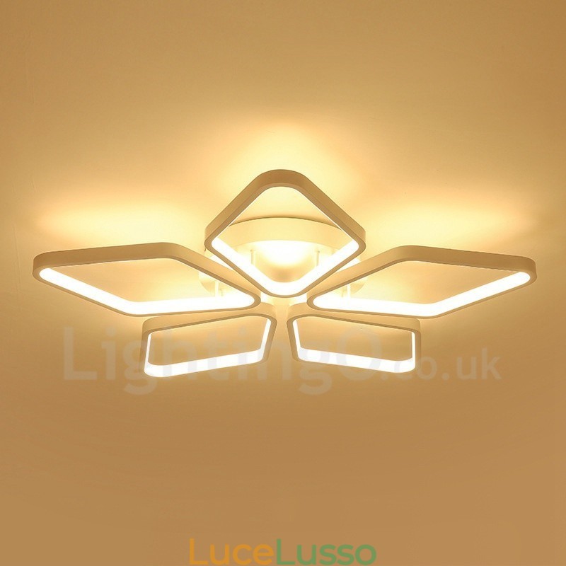 Lampada da soffitto moderna contemporanea a 5 luci integrata in metallo