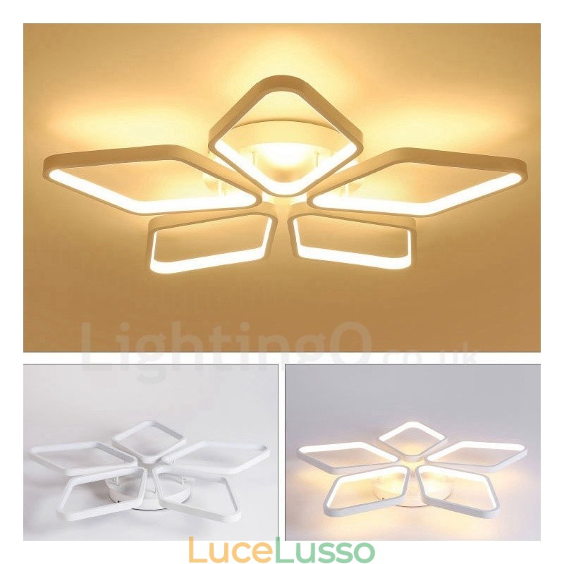 Lampada da soffitto moderna contemporanea a 5 luci integrata in metallo