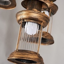 Lampada a sospensione in metallo in stile retrò rustico Lodge vintage