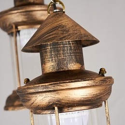 Lampada a sospensione in metallo in stile retrò rustico Lodge vintage