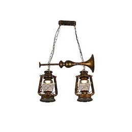 Lampada a sospensione in metallo in stile retrò rustico Lodge vintage