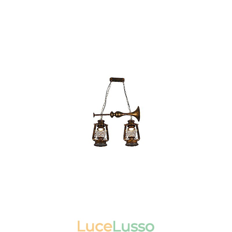 Lampada a sospensione in metallo in stile retrò rustico Lodge vintage