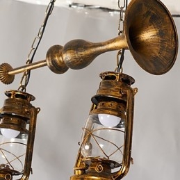 Lampada a sospensione in metallo in stile retrò rustico Lodge vintage