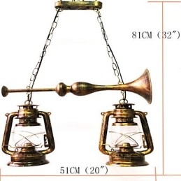Lampada a sospensione in metallo in stile retrò rustico Lodge vintage