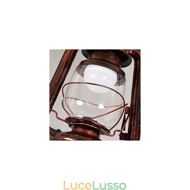 Lampada a sospensione in metallo in stile retrò rustico Lodge vintage