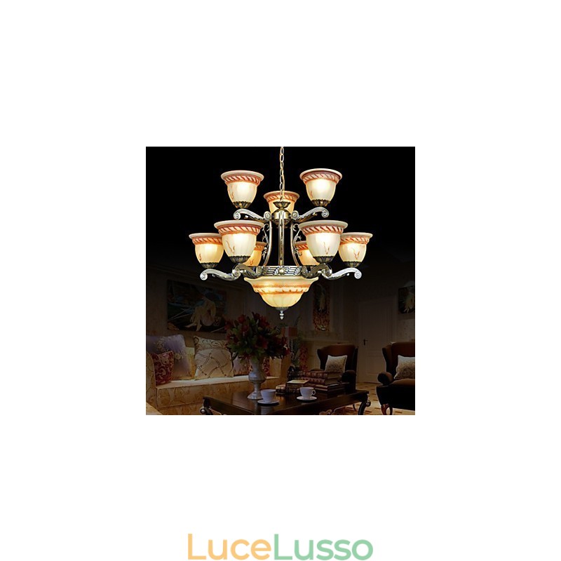 Lampadario Tradizionale Classico Vintage Retro Metallo