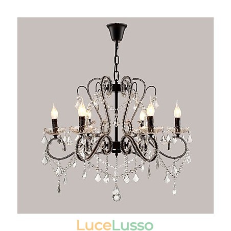 Lampadario di cristallo a 6 luci moderno contemporaneo tradizionale classico rustico lodge vintage retrò Lampadario di cristallo a 6 luci moderno contemporaneo tradizionale classico rustico lodge vintage retrò