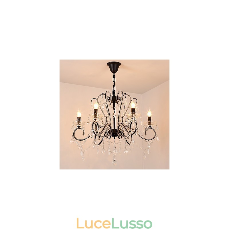 Lampadario di cristallo a 6 luci moderno contemporaneo tradizionale classico rustico lodge vintage retrò
