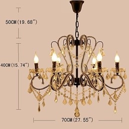 Lampadario di cristallo a 6 luci moderno contemporaneo tradizionale classico rustico lodge vintage retrò