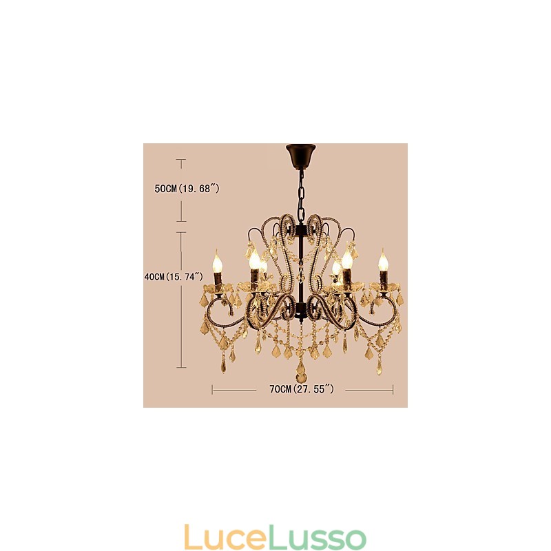 Lampadario di cristallo a 6 luci moderno contemporaneo tradizionale classico rustico lodge vintage retrò