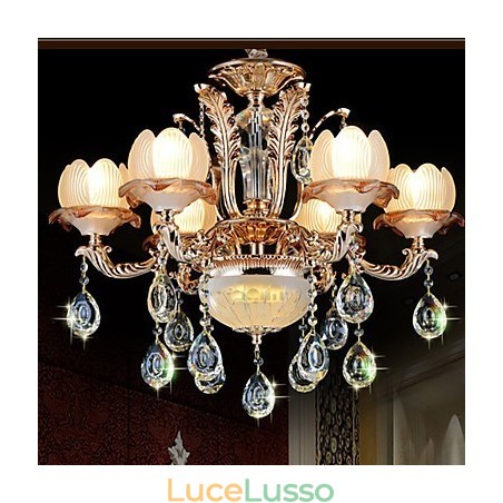 Pendente in cristallo in stile europeo, semplice stile in lega, illuminazione retrò Pendente in cristallo in stile europeo, semplice stile in lega, illuminazione retrò
