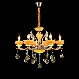Caratteristica tradizionale classica in lega di zinco per lampadario in metallo con 6 lampadine in stile mini cristallo