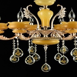 Caratteristica tradizionale classica in lega di zinco per lampadario in metallo con 6 lampadine in stile mini cristallo