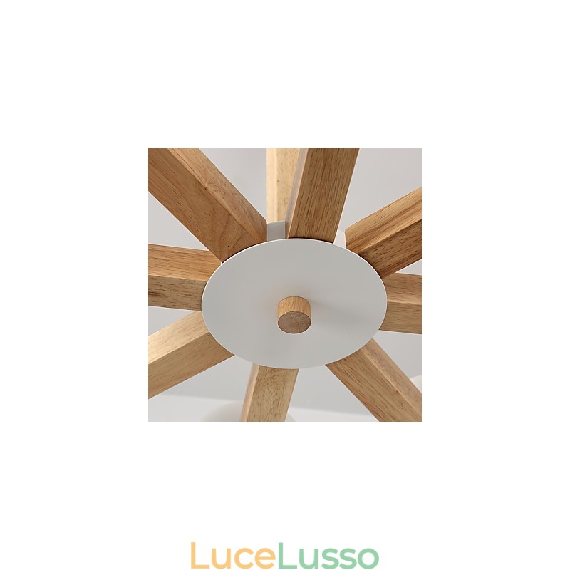Lampadario a 8 luci moderno contemporaneo tradizionale classico vintage country legno caratteristica per legno