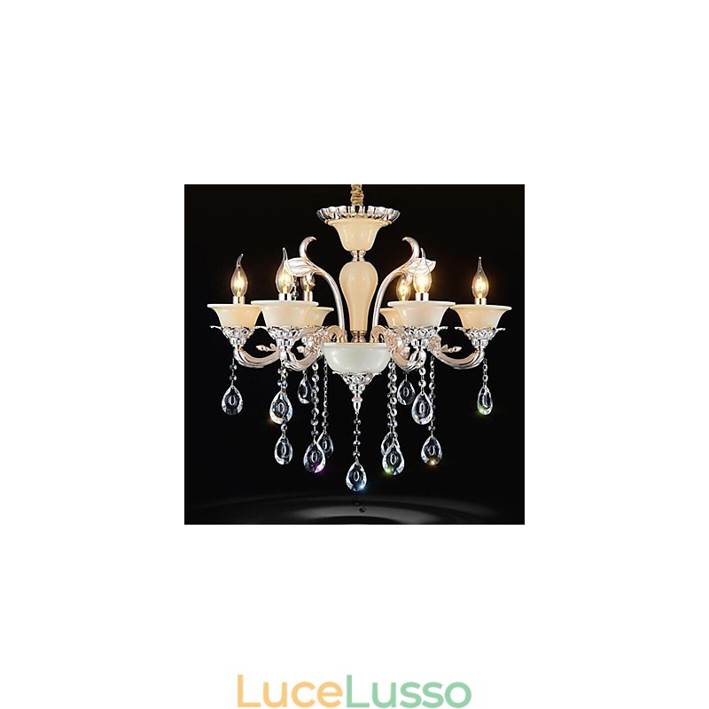 Lampada a sospensione in cristallo europeo Lampada a sospensione in cristallo in lega di zinco